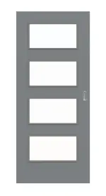 Frontansicht von Schiebetür Ultramatt Hygge Grau LA 9 Basic - Huga