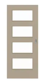 Frontansicht von Schiebetür Ultramatt Taupe LA 9 Basic - Huga