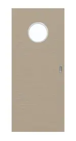 Frontansicht von Schiebetür Strukturiert Taupe LA Bullauge Basic - Huga