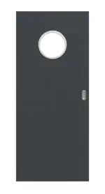 Frontansicht von Schiebetür Cotton like Anthrazit LA Bullauge Basic - Huga