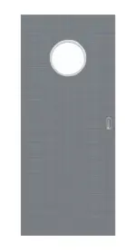 Frontansicht von Schiebetür Cotton like Hygge Grau LA Bullauge Basic - Huga