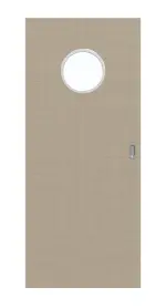 Frontansicht von Schiebetür Cotton like Taupe LA Bullauge Basic - Huga