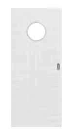 Frontansicht von Schiebetür Cotton like Weiß LA Bullauge Basic - Huga