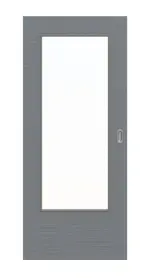 Frontansicht von Schiebetür Strukturiert Hygge Grau LA-DIN Basic - Huga