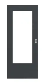 Frontansicht von Schiebetür Cotton like Anthrazit DIN-LA Basic - Huga