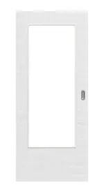 Frontansicht von Schiebetür Cotton like Weiß DIN-LA Basic - Huga