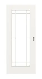 Frontansicht von Landhaus 1 LA Lugano Classic Durat Verkehrsweiß RAL 9016 Schiebetür - Huga