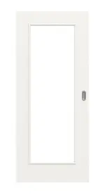 Frontansicht von Landhaus 1 LA Classic Durat Verkehrsweiß RAL 9016 Schiebetür - Huga