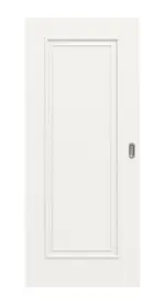 Frontansicht von Landhaus 1 Classic Durat Verkehrsweiß RAL 9016 Schiebetür - Huga