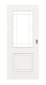 Frontansicht von Landhaus 2 LA Lugano Classic Weißlack Schiebetür - Huga