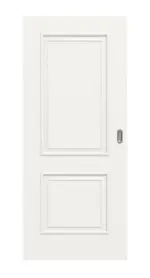 Frontansicht von Landhaus 2 Classic Weißlack Schiebetür - Huga