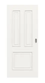 Frontansicht von Landhaus 3 Classic Weißlack Schiebetür - Huga