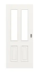 Frontansicht von Landhaus 4 LA Classic Weißlack Schiebetür - Huga