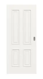 Frontansicht von Landhaus 4 Classic Weißlack Schiebetür - Huga