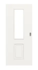 Frontansicht von Landhaus 5 LA Classic Weißlack Schiebetür - Huga