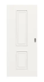 Frontansicht von Landhaus 5 Classic Weißlack Schiebetür - Huga