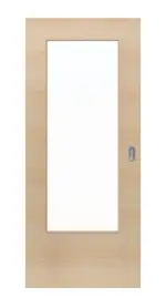 Frontansicht von LEBO Schiebetür Can. Ahorn Matt Cross Echtholzfurniert mit Lichtausschnitt 1 LA 16-40