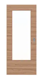 Frontansicht von LEBO Schiebetür Kernbuche Matt Cross Echtholzfurniert mit Lichtausschnitt 1 LA 16-40