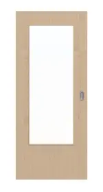 Frontansicht von LEBO Schiebetür Can. Ahorn Matt Echtholzfurniert mit Lichtausschnitt 1 LA 16-40