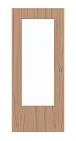 Frontansicht von LEBO Schiebetür Kernbuche Matt Echtholzfurniert mit Lichtausschnitt 1 LA 16-40