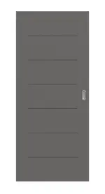 Frontansicht von Huga Schiebetür Signum 11 Hygge grau RAL 7037 Lack Concept