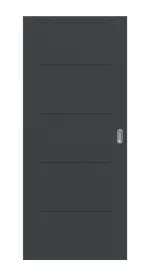 Frontansicht von Groove 14 ProLine Lack Anthrazit RAL 7016 Schiebetür - Hörmann
