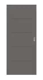 Frontansicht von Huga Schiebetür Signum 14 Hygge grau RAL 7037 Lack Concept