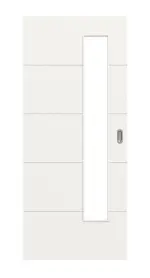 Frontansicht von Signum 15 LA 24 schlossseitig Basic Lack Verkehrsweiß RAL 9016 Schiebetür - Huga