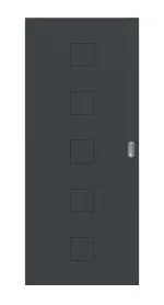 Frontansicht von Groove 19 ProLine Lack Anthrazit RAL 7016 Schiebetür - Hörmann