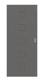 Frontansicht von Huga Schiebetür Signum 19 Hygge grau RAL 7037 Lack Concept