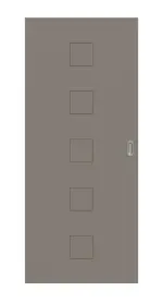 Frontansicht von Groove 19 ProLine Lack Taupe RAL 7048 Schiebetür - Hörmann