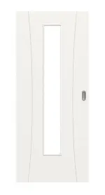 Frontansicht von Groove 20 LA 24 mittig ProLine Weißlack Schiebetür - Hörmann