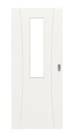 Frontansicht von Groove 20 LA 4 mittig ProLine Weißlack Schiebetür - Hörmann