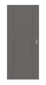 Frontansicht von Huga Schiebetür Signum 20 Hygge grau RAL 7037 Lack Concept