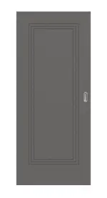 Frontansicht von Huga Schiebetür Signum 21 Hygge grau RAL 7037 Lack Concept