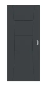 Frontansicht von Groove 22 ProLine Lack Anthrazit RAL 7016 Schiebetür - Hörmann