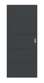 Frontansicht von Groove 27 ProLine Lack Anthrazit RAL 7016 Schiebetür - Hörmann