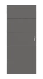 Frontansicht von Huga Schiebetür Signum 27 Hygge grau RAL 7037 Lack Concept