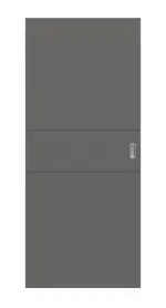 Frontansicht von Huga Schiebetür Signum 29 Hygge grau RAL 7037 Lack Concept