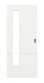 Frontansicht von Groove 31 LA 24 bandseitig ProLine Lack Verkehrsweiß RAL 9016 Schiebetür - Hörmann