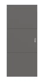 Frontansicht von Huga Schiebetür Signum 31 Hygge grau RAL 7037 Lack Concept