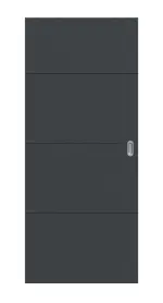 Frontansicht von Groove 34 ProLine Lack Anthrazit RAL 7016 Schiebetür - Hörmann
