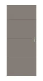 Frontansicht von Groove 34 ProLine Lack Taupe RAL 7048 Schiebetür - Hörmann