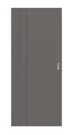 Frontansicht von Huga Schiebetür Signum 39 Hygge grau RAL 7037 Lack Concept