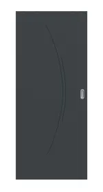 Frontansicht von Groove 49 ProLine Lack Anthrazit RAL 7016 Schiebetür - Hörmann