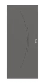 Frontansicht von Huga Schiebetür Signum 49 Hygge grau RAL 7037 Lack Concept
