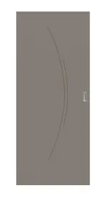 Frontansicht von Groove 49 ProLine Lack Taupe RAL 7048 Schiebetür - Hörmann