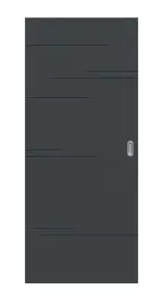 Frontansicht von Groove 50 ProLine Lack Anthrazit RAL 7016 Schiebetür - Hörmann