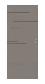 Frontansicht von Groove 50 ProLine Lack Taupe RAL 7048 Schiebetür - Hörmann