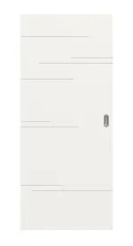 Frontansicht von Signum 50 Basic Lack Verkehrsweiß RAL 9016 Schiebetür - Huga